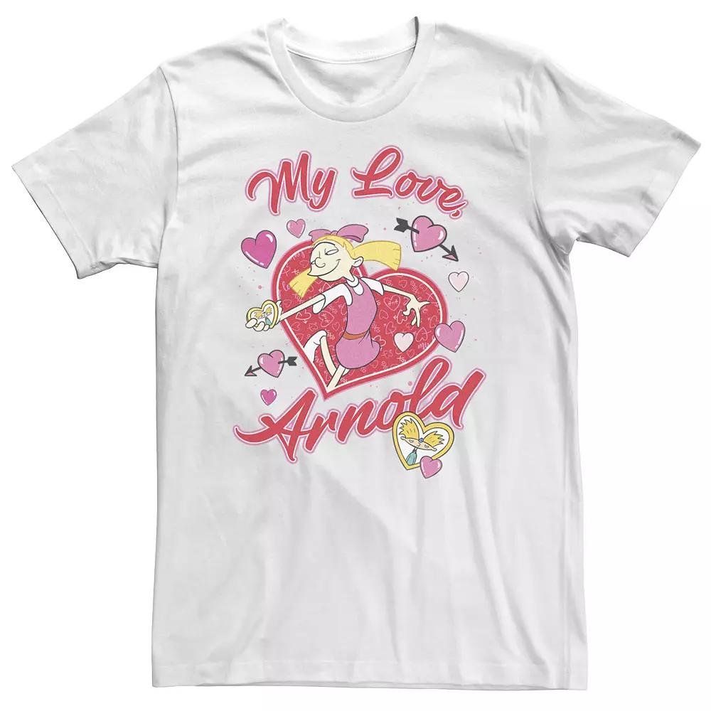 Big & Tall Hey Arnold My Love Arnold Helga Valentine Theme Tee, Men's,  Product Image