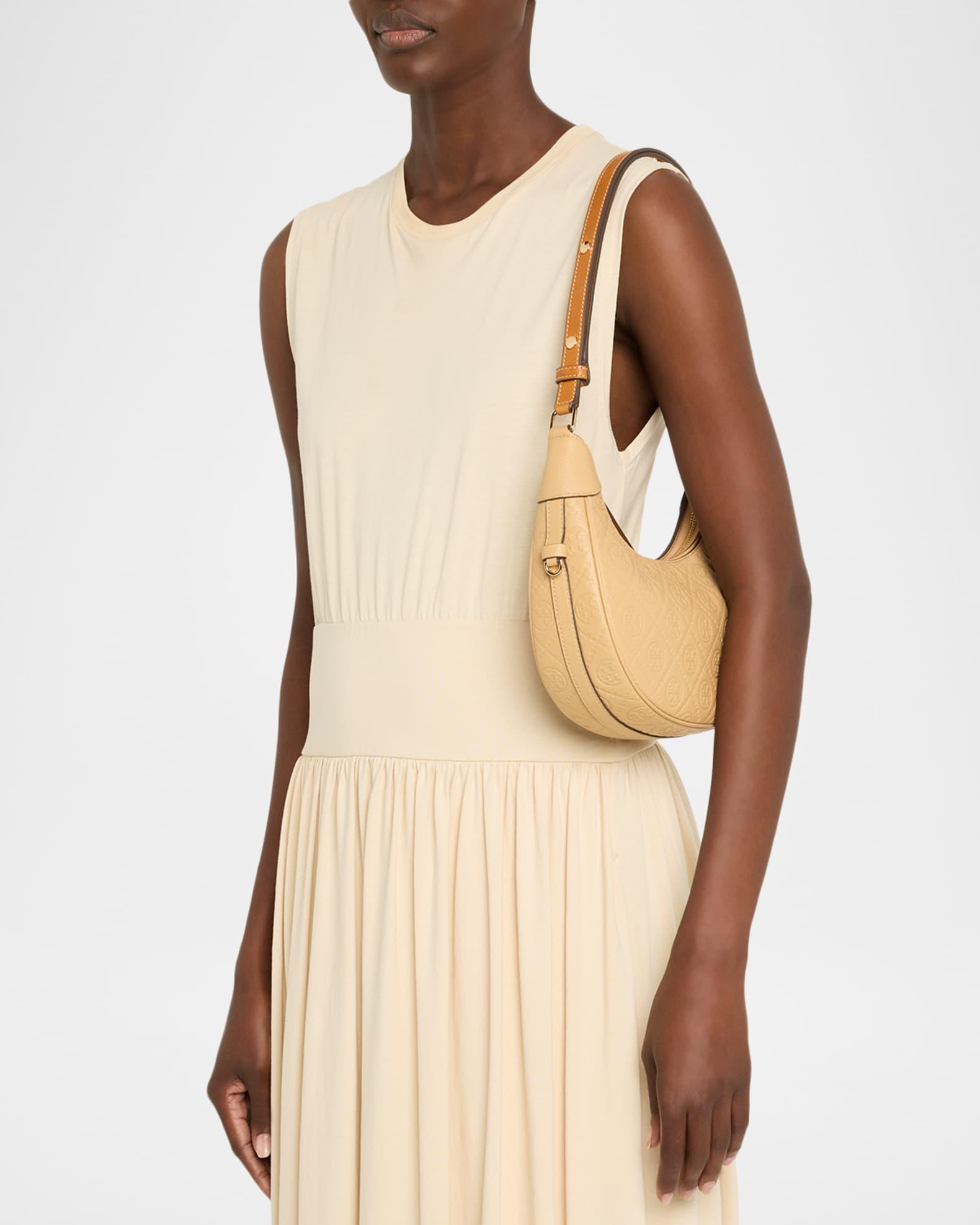 T Monogram Soft Pebbled Crescent Bag  Product Image