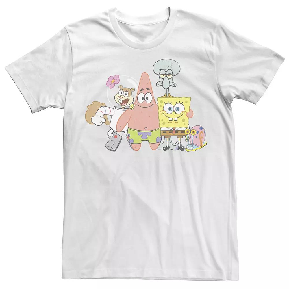 Big & Tall SpongeBob SquarePants Happy Group Shot Tee, Men's,  Product Image