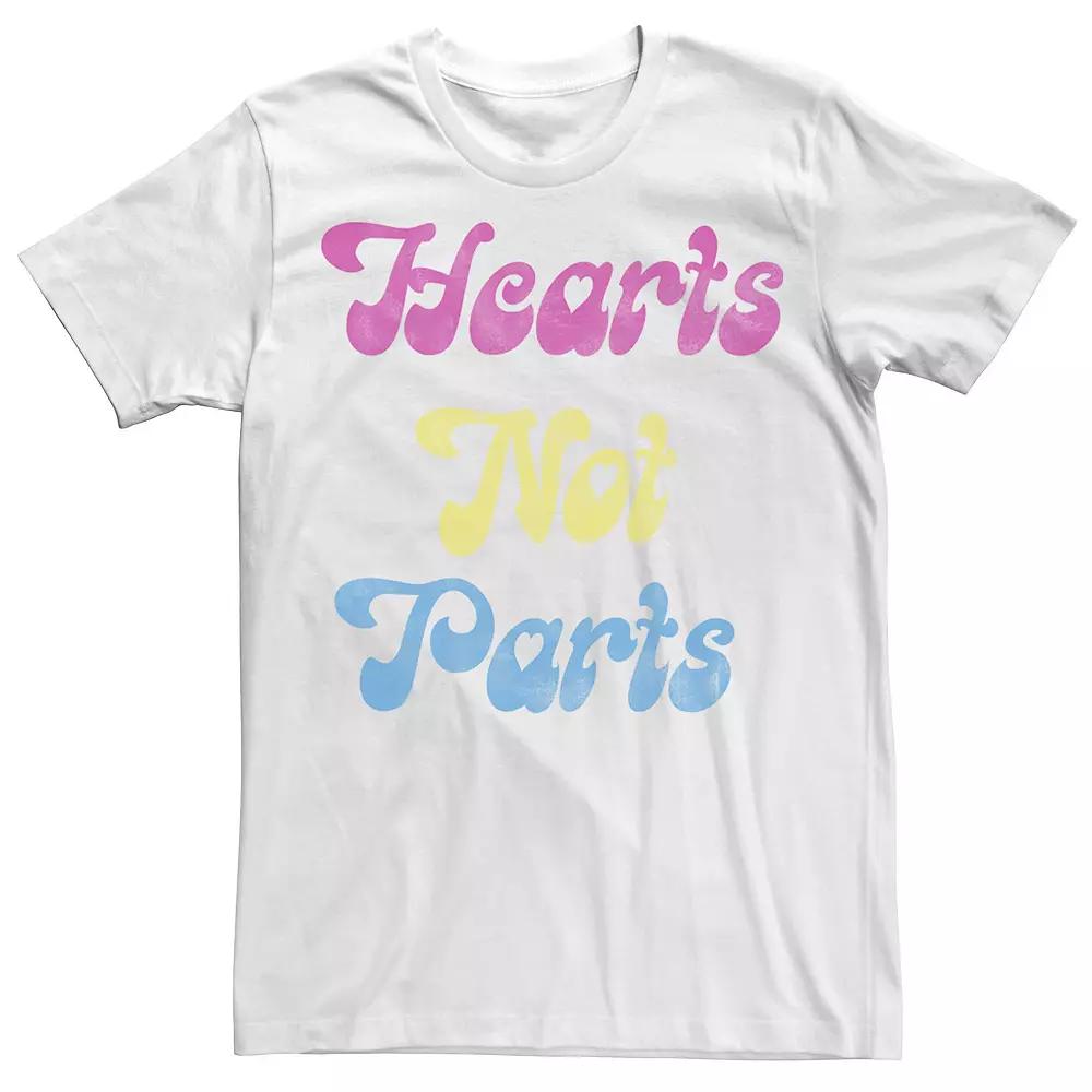 Men's Pride Hearts Not Parts Tee, Size: XL, White Product Image