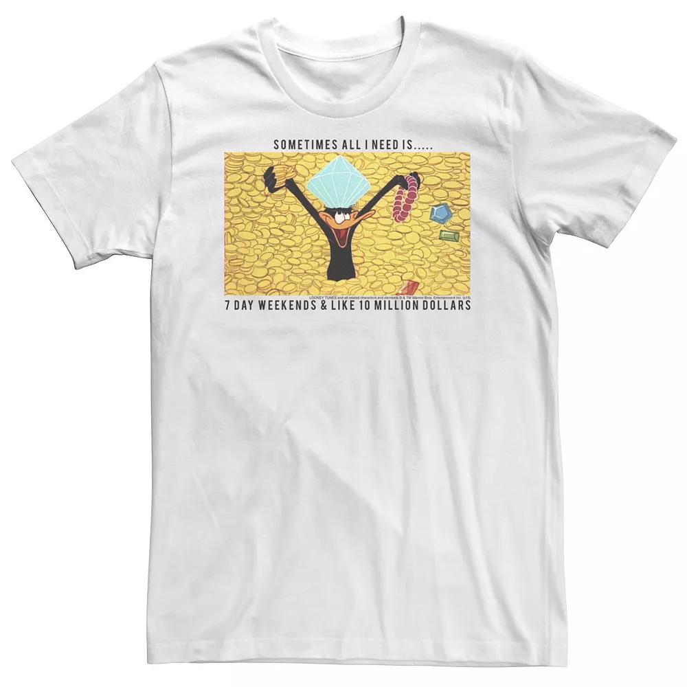 Big & Tall Looney Tunes Daffy Duck I Need 7 Day Weekends & 10 Million Tee, Men's,  Product Image