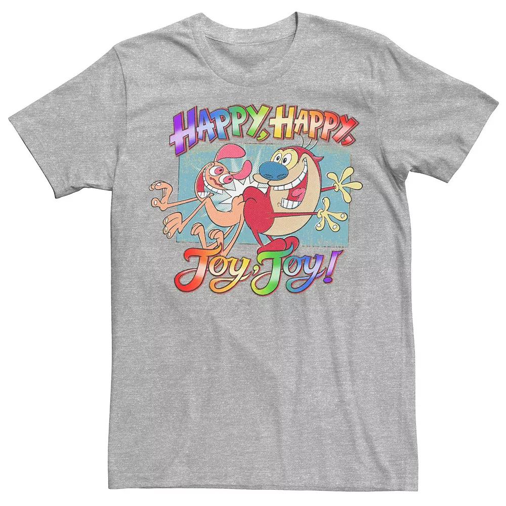 Adult Ren And Stimpy Pride Happy Happy Joy Joy Rainbow Gradient Tee, Men's,  Product Image
