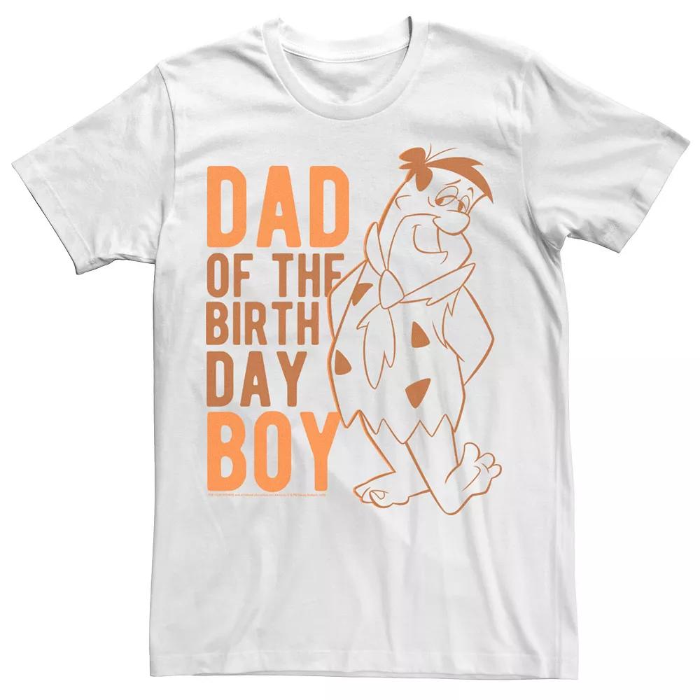 Men's Flinstone Fred Dad Of Birthday Boy Portrait Tee, Size: Medium, White Product Image