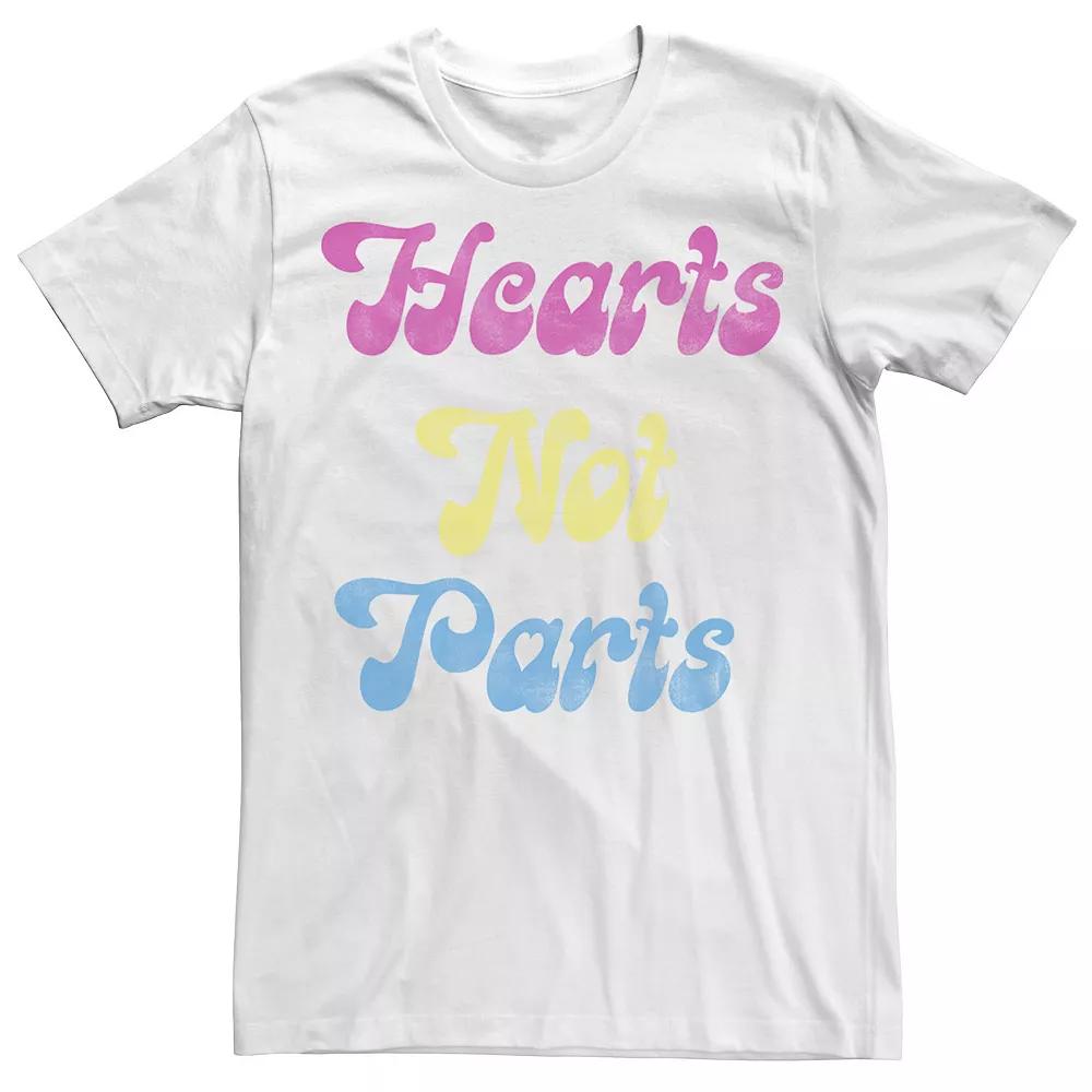 Men's Pride Hearts Not Parts Tee, Size: XL, White Product Image