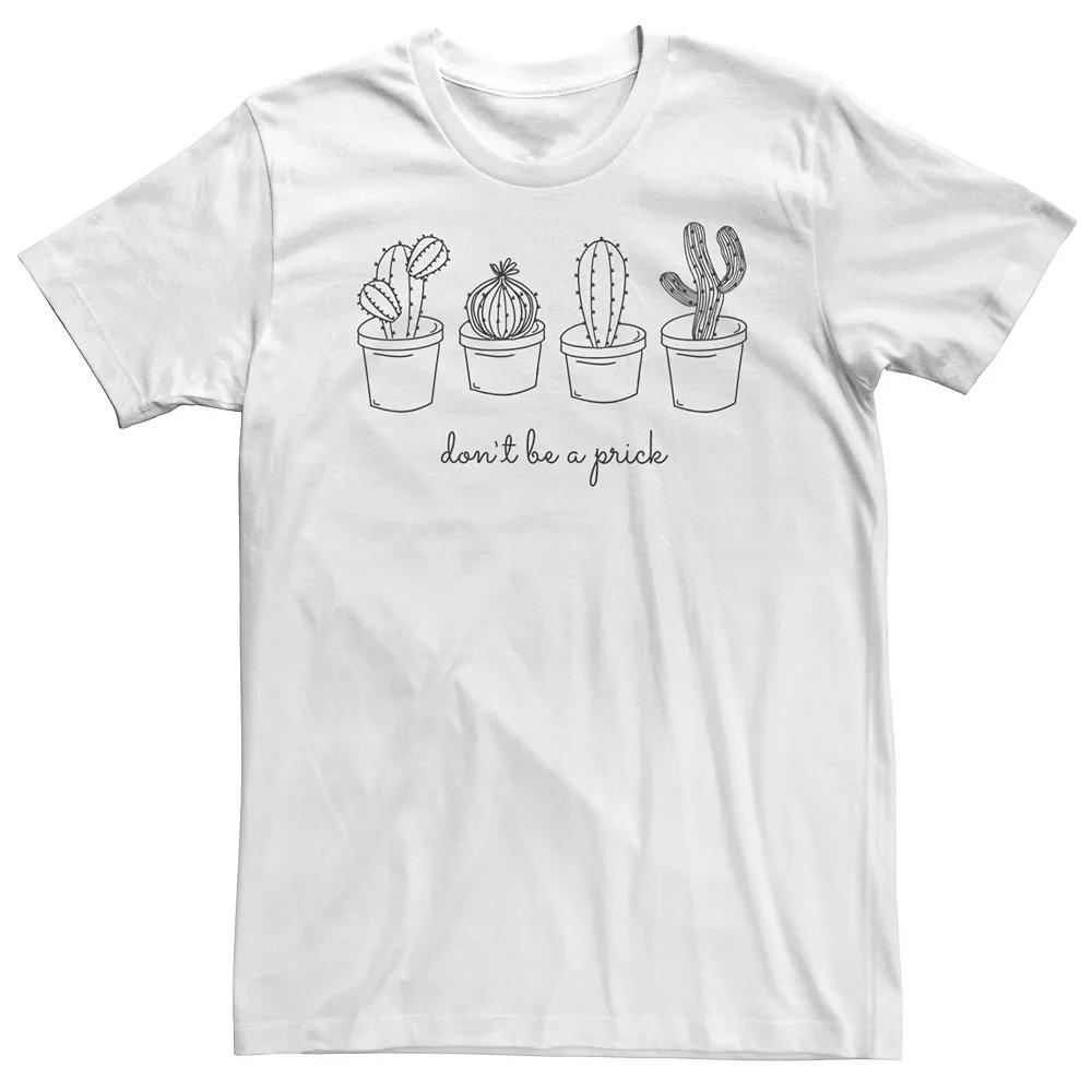 Big & Tall Don't Be A Prick Cactus Line Art Graphic Tee, Men's,  Product Image