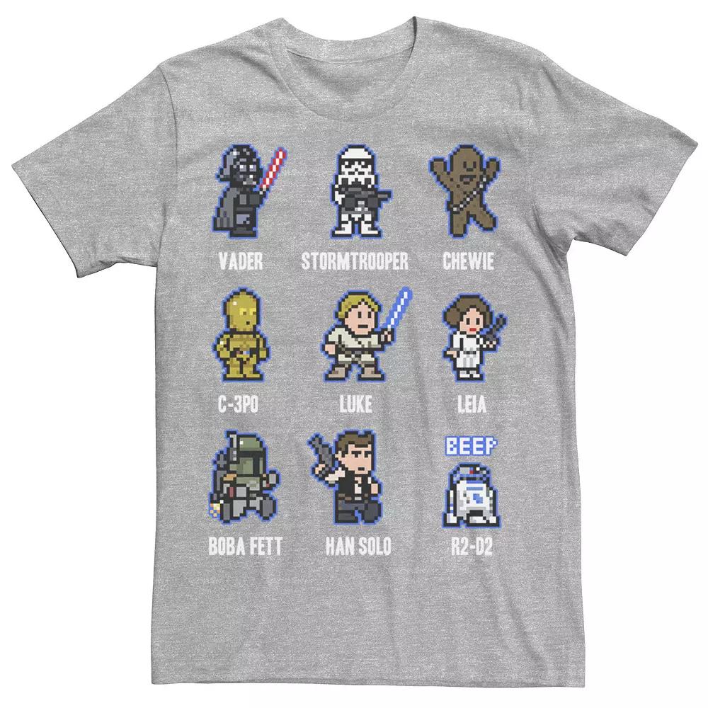 Men's Star Wars 8-Bit Characters Graphic Tee, Size: Medium, Grey Heather Product Image