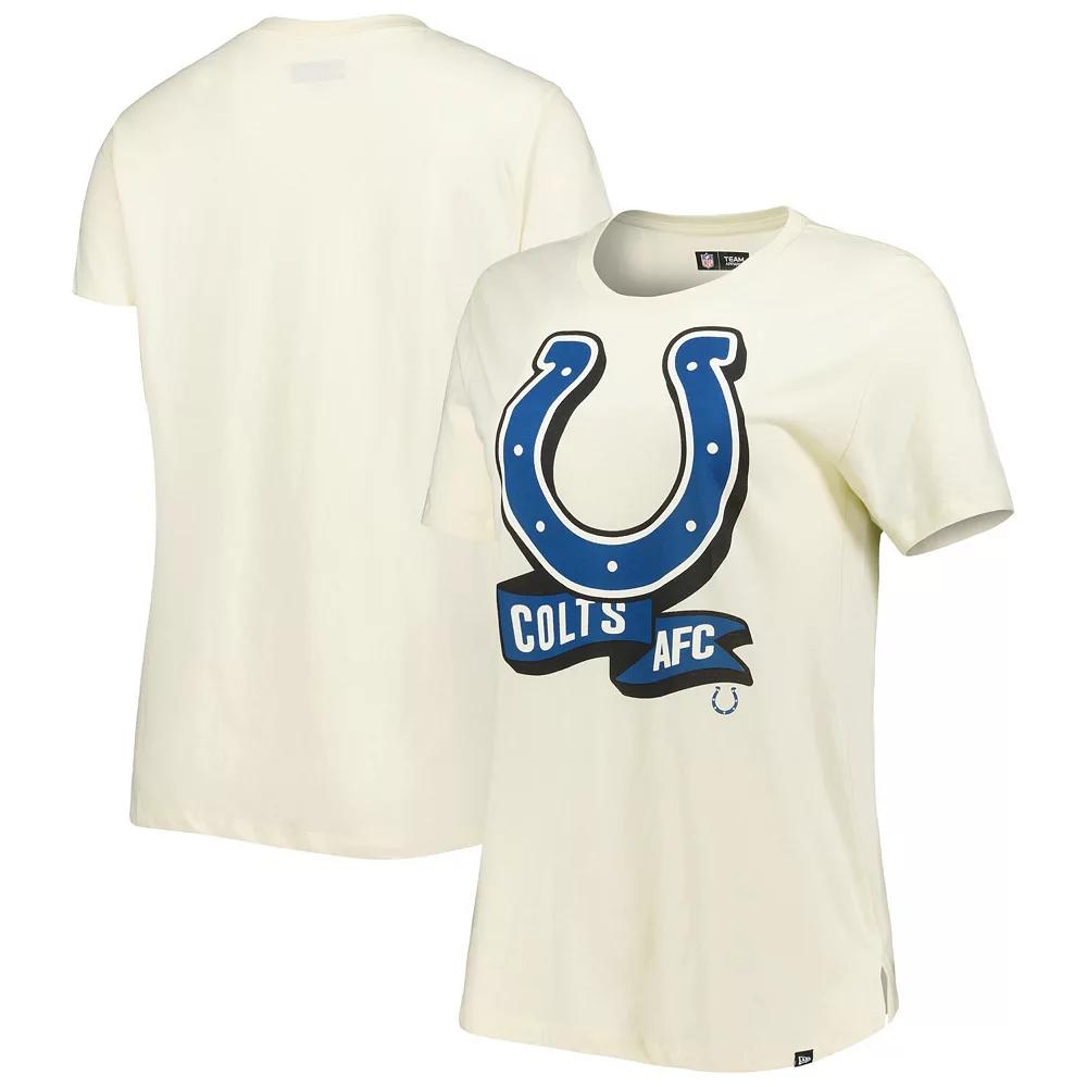Women's New Era Cream Indianapolis Colts Chrome Sideline T-Shirt, Size: Small, Beige Product Image