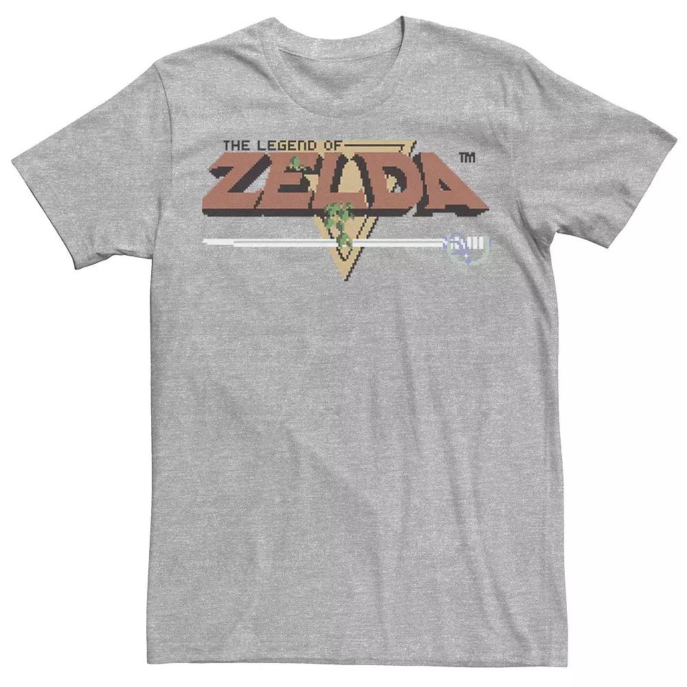 Men's Nintendo Zelda Classic NES 8bit Title Screen Tee, Size: XL, Athletic Grey Product Image