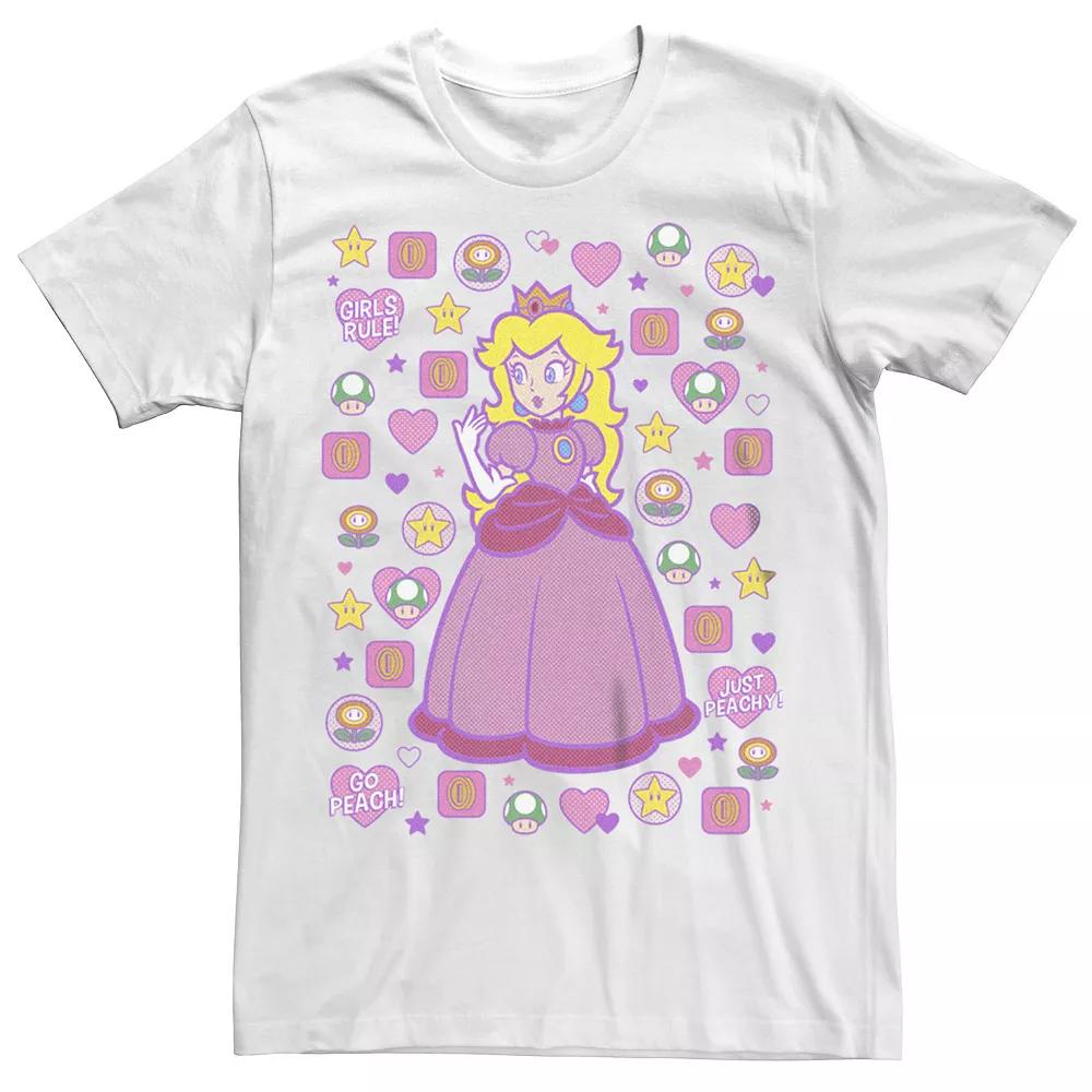 Juniors' Super Mario Bros Princess Peach Icons Boyfriend Graphic Tee, Women's,  Product Image