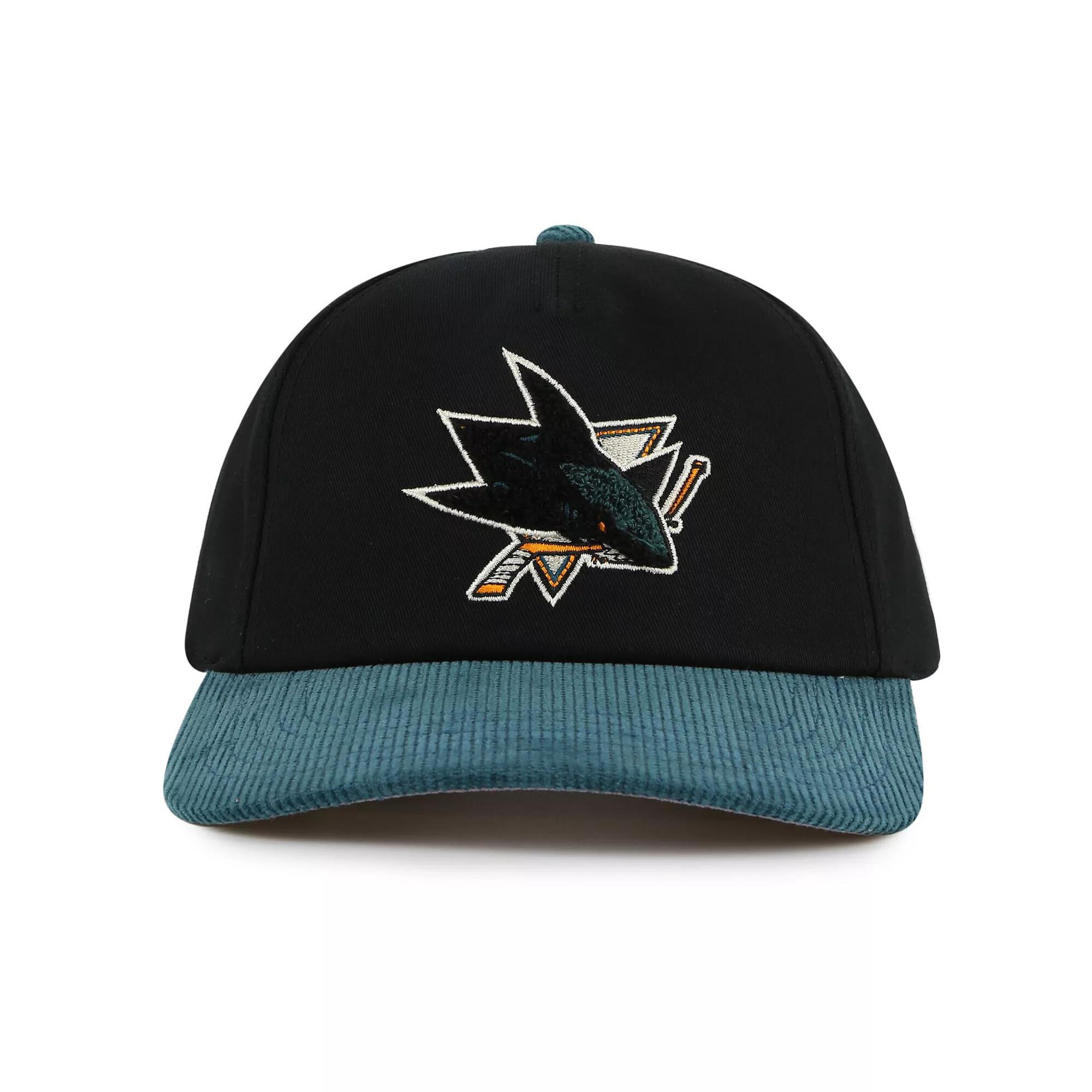 Men's American Needle  Black/Teal San Jose Sharks Burnett Adjustable Hat, Sks Black Product Image