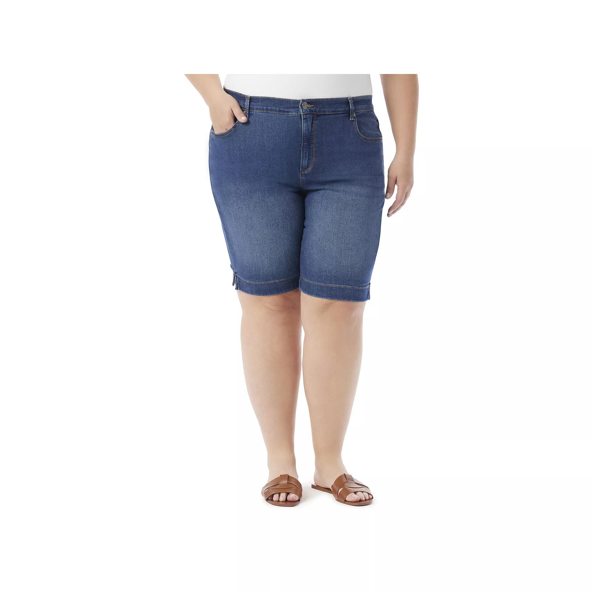 Plus Size Gloria Vanderbilt Amanda Bermuda Shorts, Womens Product Image