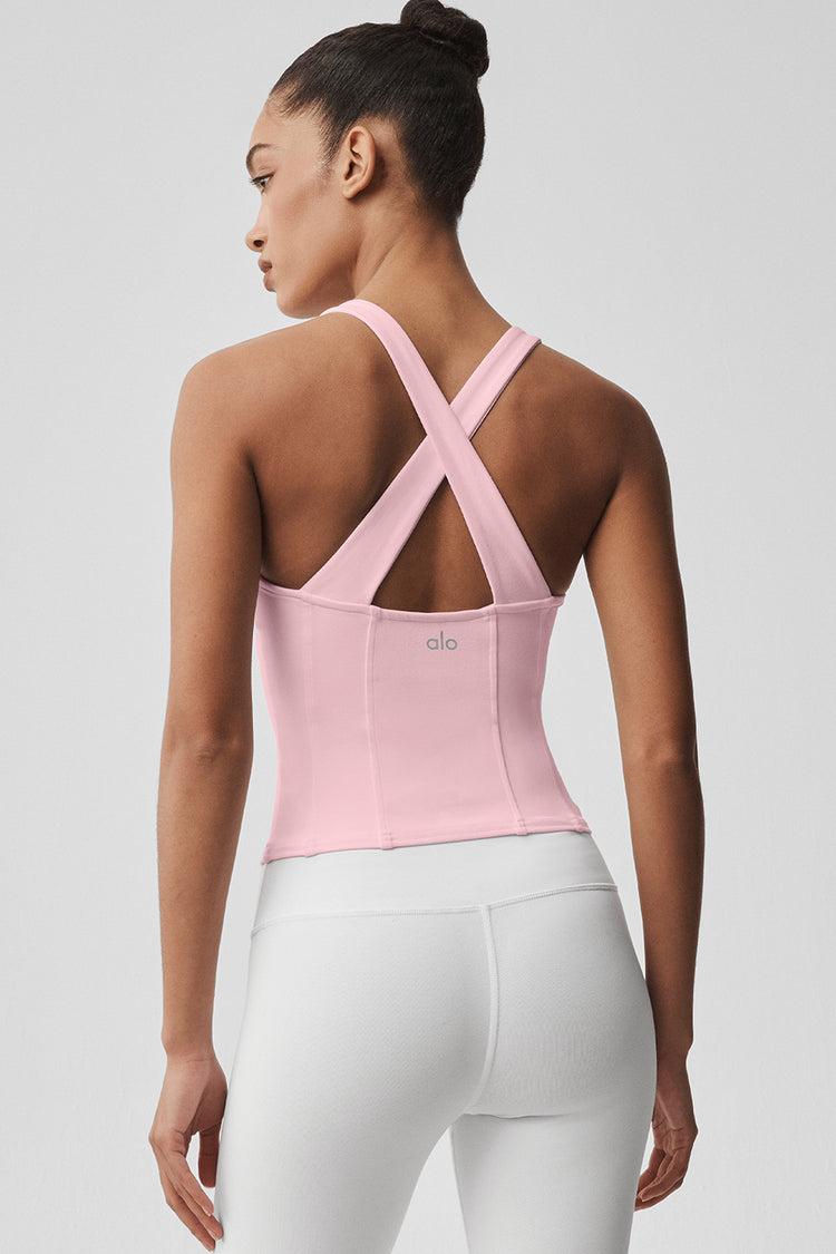 Airbrush Sparks Fly Corset Tank - Vintage Pink Product Image