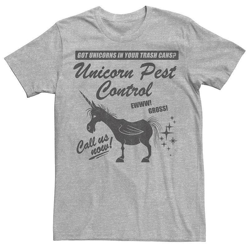 Disney / Pixar's Onward Men's Unicorn Pest Control Logo Tee, Size: XXL, Athletic Grey Product Image