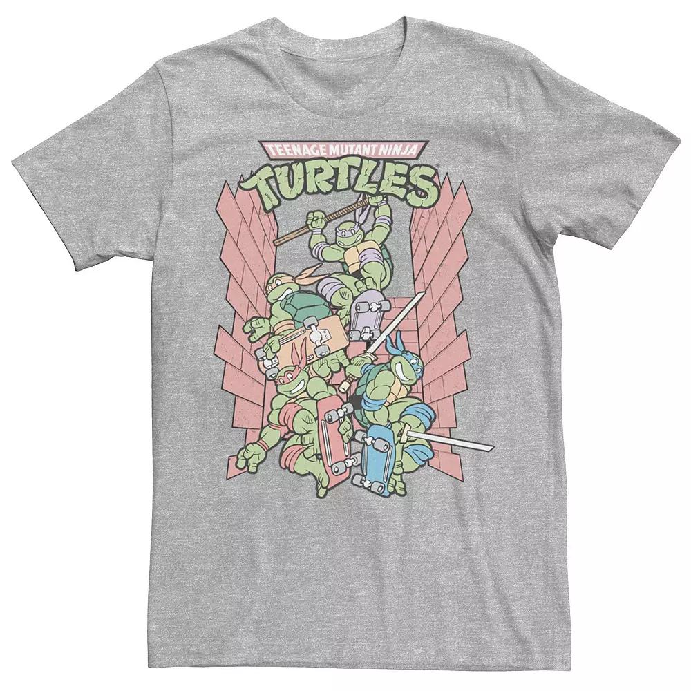 Men's Nickelodeon Teenage Mutant Ninja Turtles Retro Skate Graphic Tee, Size: XXL, Athletic Grey Product Image