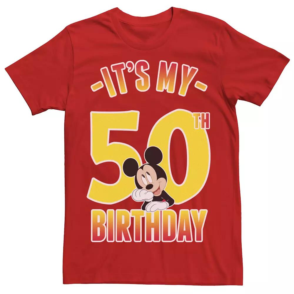 Disney's Mickey Mouse It's My 50th Birthday Men's Gradient Portrait Tee,  Product Image