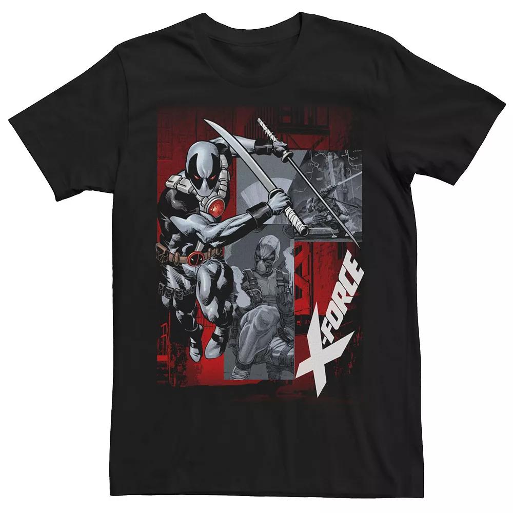 Men's Marvel Deadpool X-Force Action Panels Tee, Size: Medium, Black Product Image