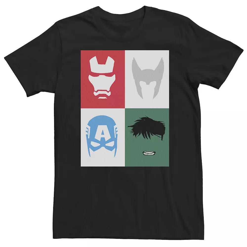 Big & Tall Marvel Avengers Classic Group Shot Silhouettes Poster Tee, Men's,  Product Image