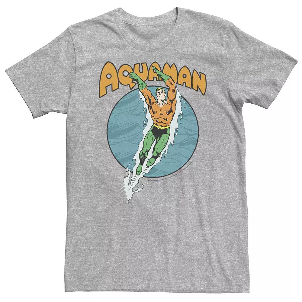 Big & Tall DC Comics Aquaman Swimming Dance Tee, Men's, Size: XXL Tall, Athletic Grey Product Image