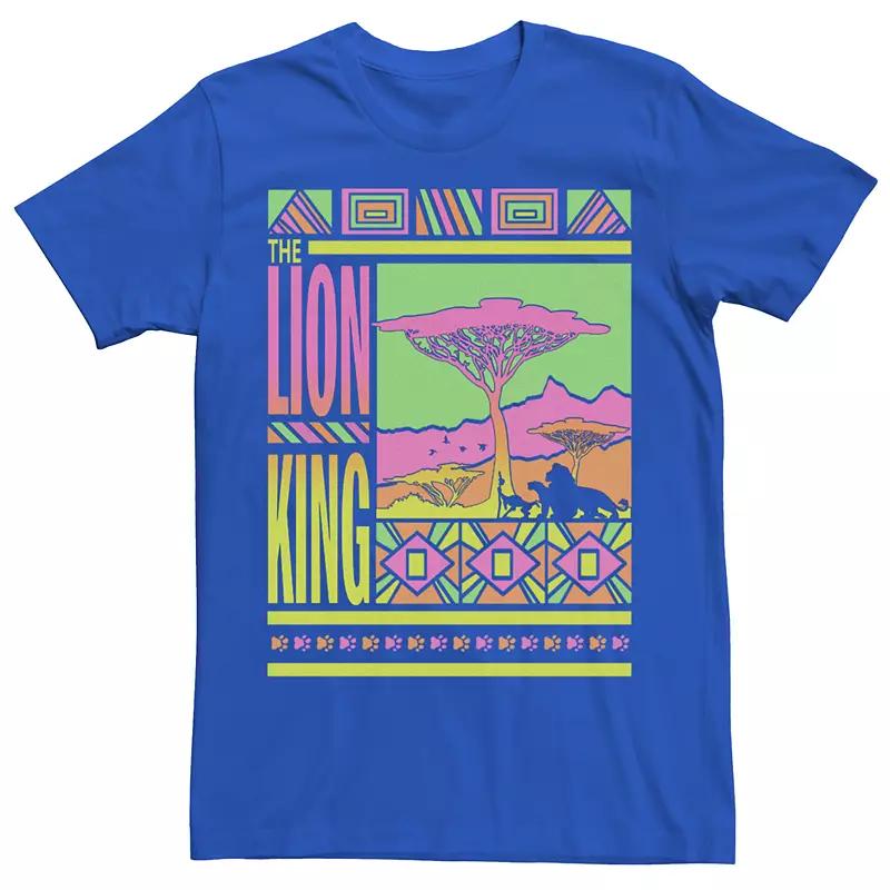 Men's Lion King Geometric Retro Poster Tee, Size: XL, Royal Product Image