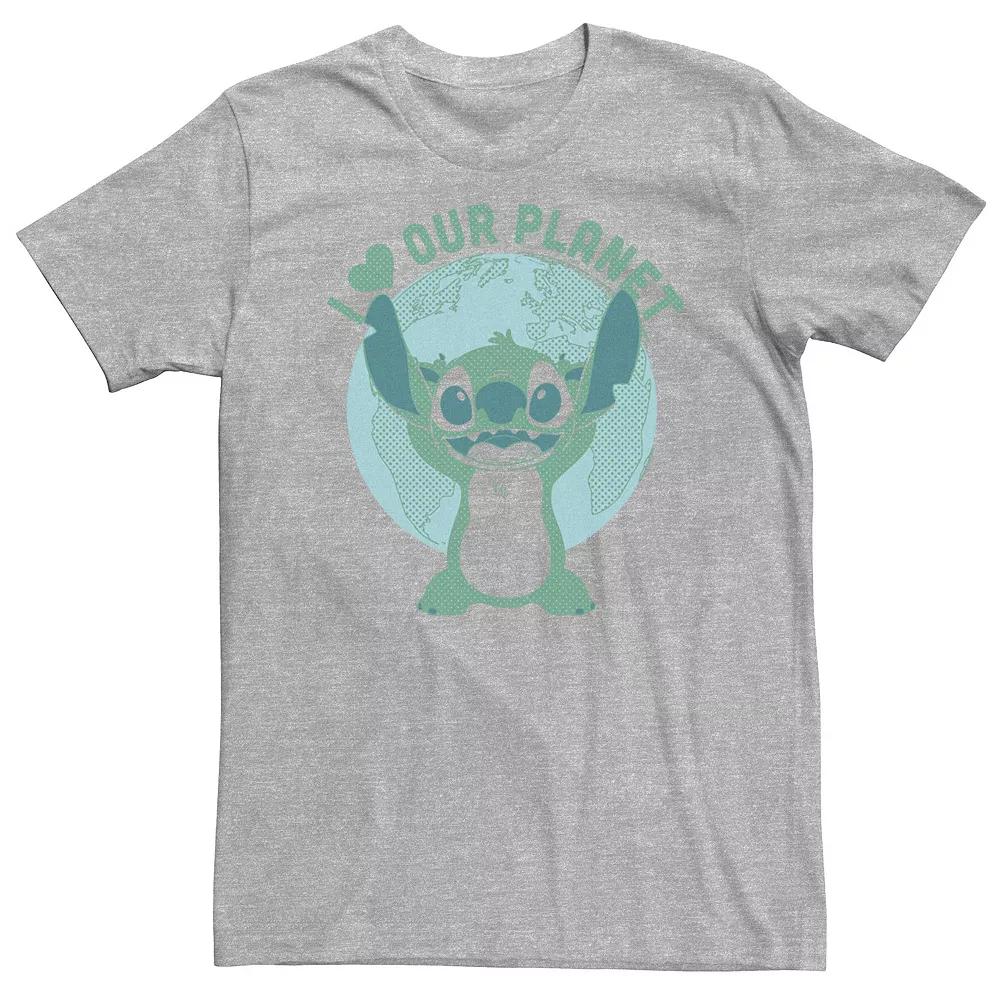 Big & Tall Disney Earth Day Lilo & Stitch I Love Our Planet Tee, Men's,  Product Image