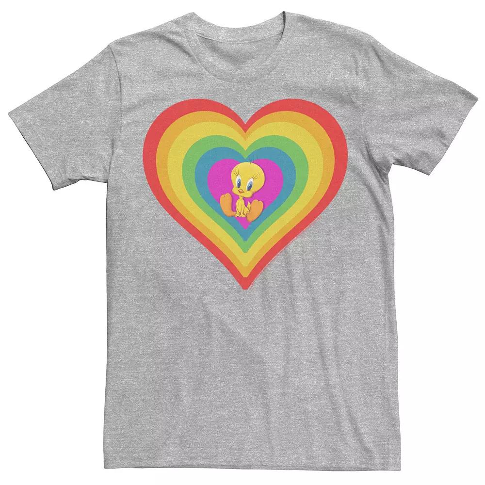 Adult Looney Tunes Pride Tweety Rainbow Heart Tee, Men's,  Product Image