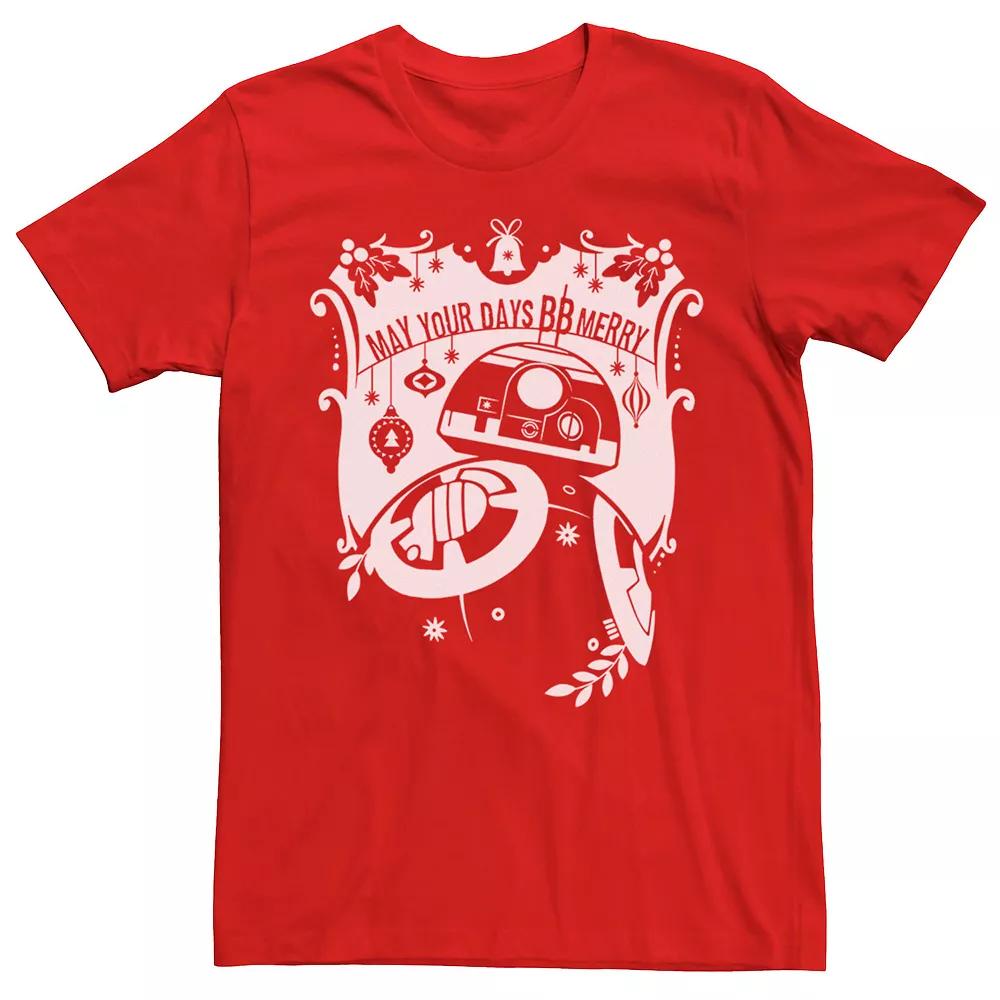 Men's Star Wars BB-8 May Your Days BB Merry Christmas Tee, Size: XXL, Red Product Image