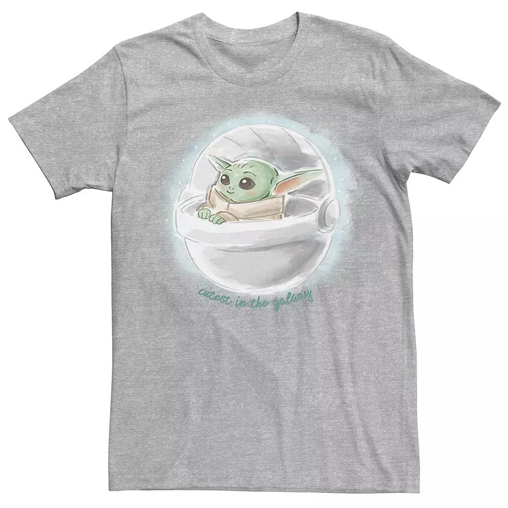 Men's Star Wars The Mandalorian The Child Cutest In The Galaxy Sweatshirt, Size: XL, Athletic Grey Product Image