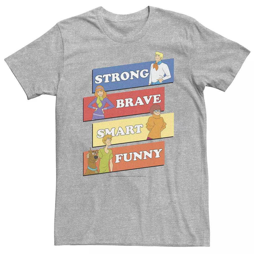 Big & Tall Scooby-Doo Group "Strong Brave Smart Funny" Text Block Poster Tee, Men's, Size: Large Tall, Athletic Grey Product Image