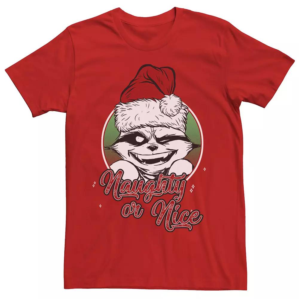 Men's Marvel Rocket Raccoon Naughty Or Nice Short Sleeve Tee,  Product Image