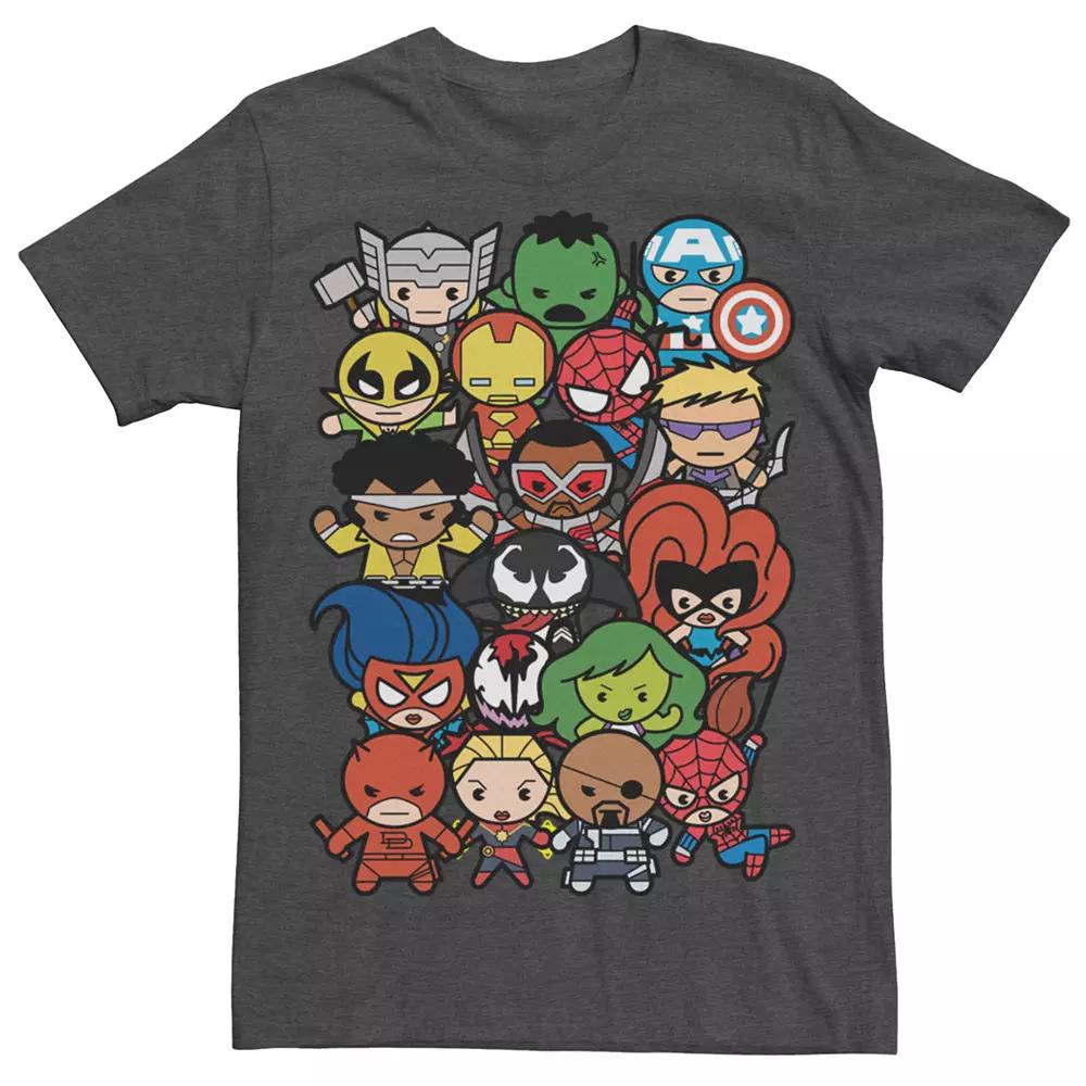 Men's Marvel Kawaii Art Collection Pile Up Graphic Tee,  Product Image