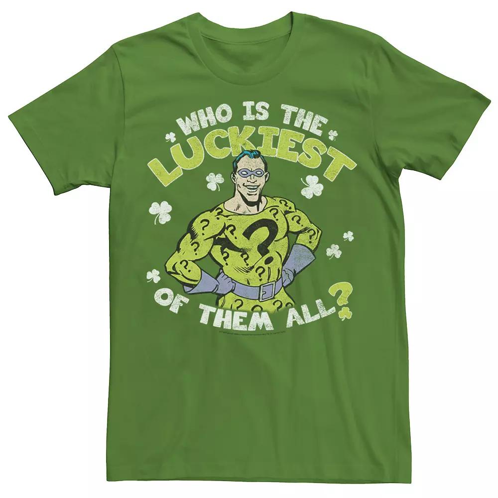 Men's DC Comics St. Patrick's Day Riddler Who Is The Luckiest Tee,  Product Image
