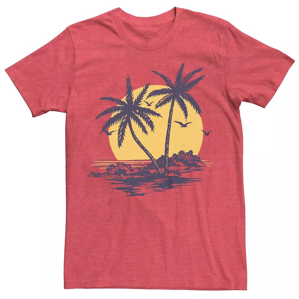 Men's Palm Trees Sunset Beach Graphic Tee,  Product Image