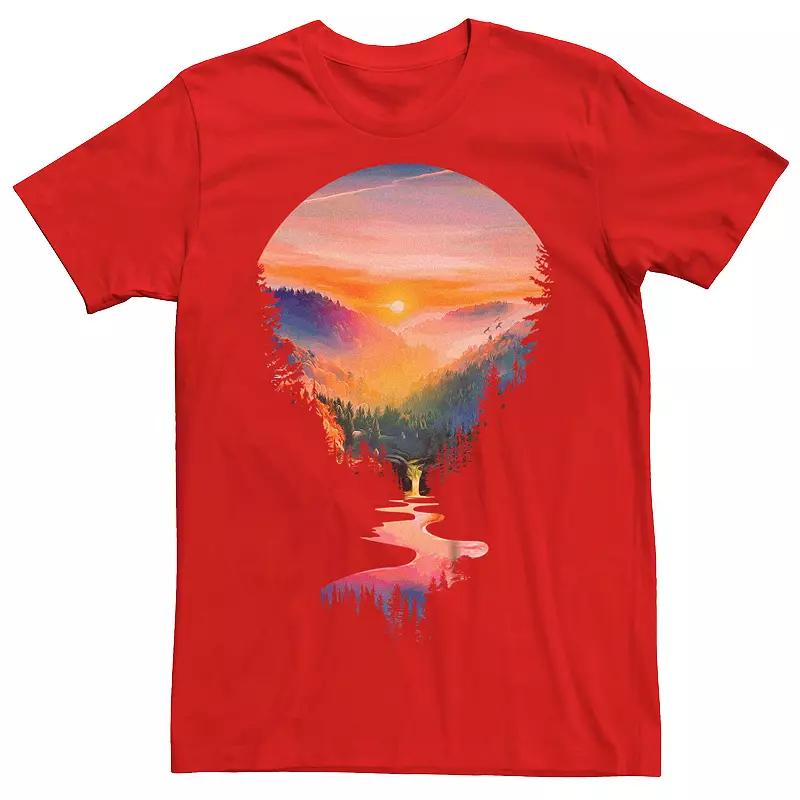 Men's Summer Sunrise River Forest Graphic Tee,  Product Image