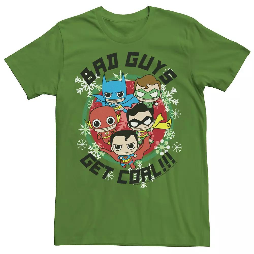 Men's DC Comics Justice League Bad Guys Get Coal Christmas Tee,  Product Image