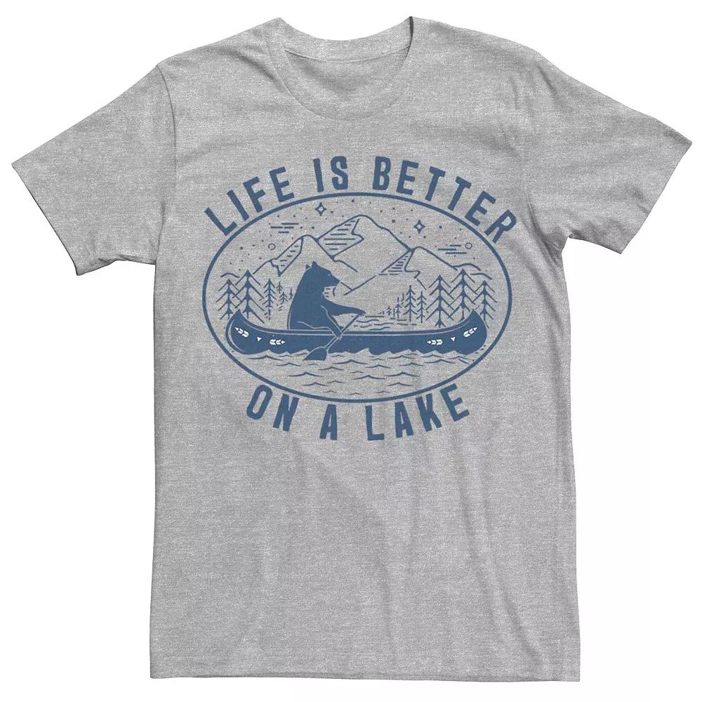 Mens Life Is Better On A Lake Graphic Tee Athletic Grey Product Image