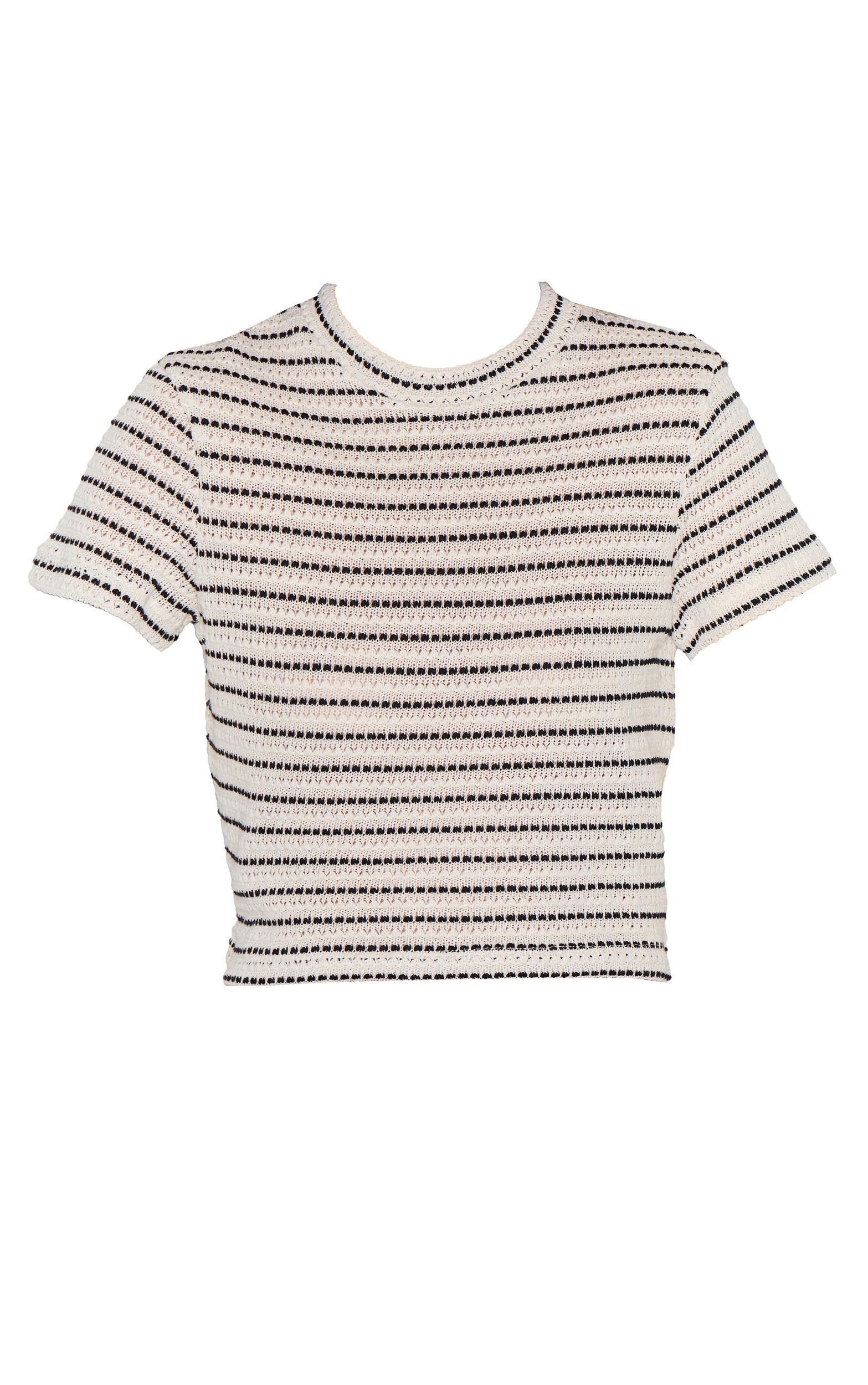 Black Textured Striped Top Product Image