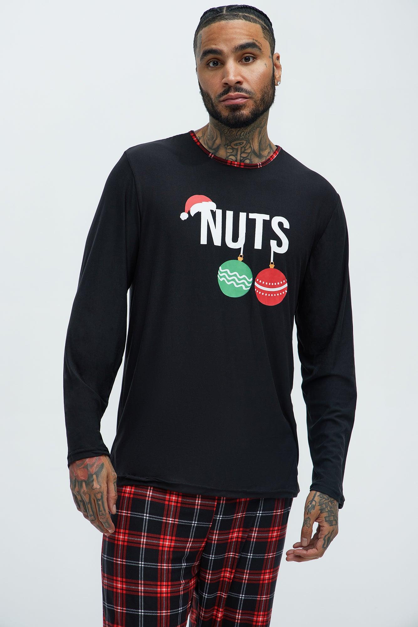 Naughty Chestnuts Holiday PJ Set - Black/Red Product Image