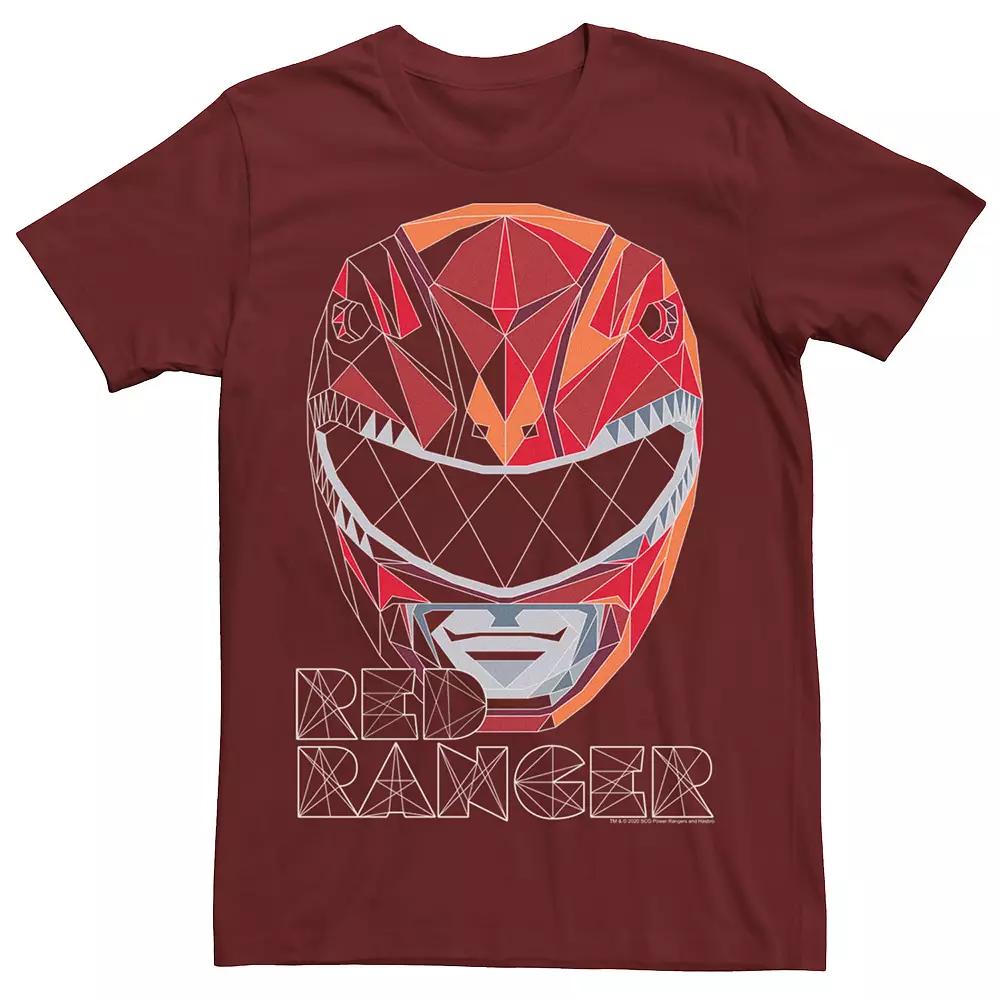 Men's Power Rangers Red Ranger Polygon Big Face Tee,  Product Image
