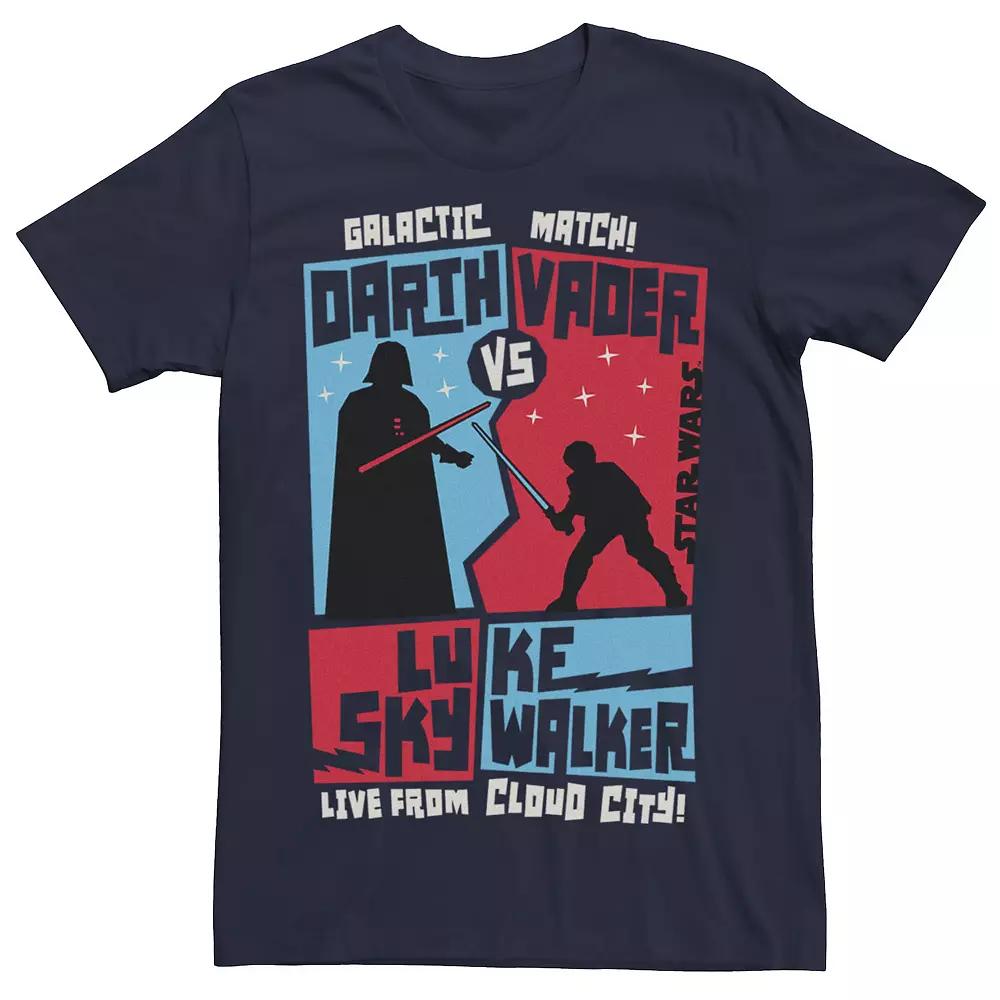 Men's Star Wars Vader vs Skywalker Live From Cloud City Tee, Size: Small, Blue Product Image