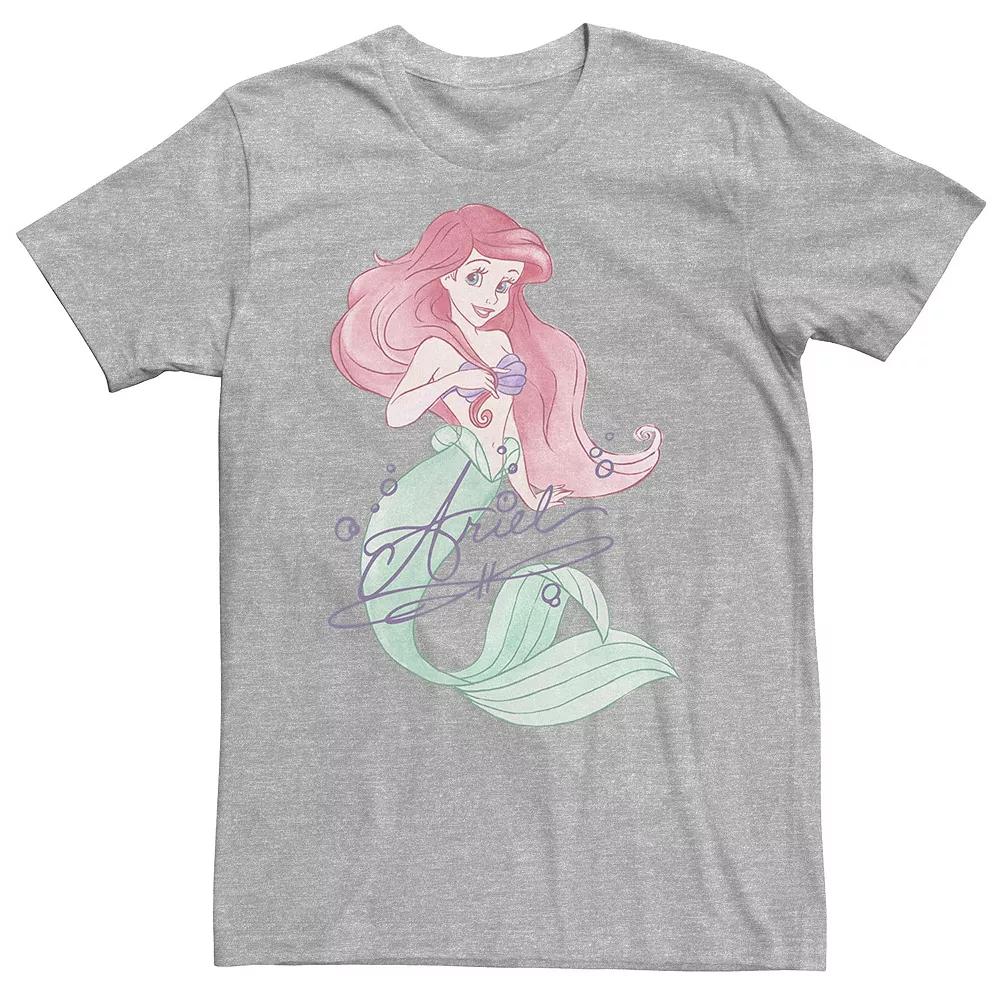 Big & Tall Disney The Little Mermaid Ariel Signed Portrait Tee, Men's,  Product Image