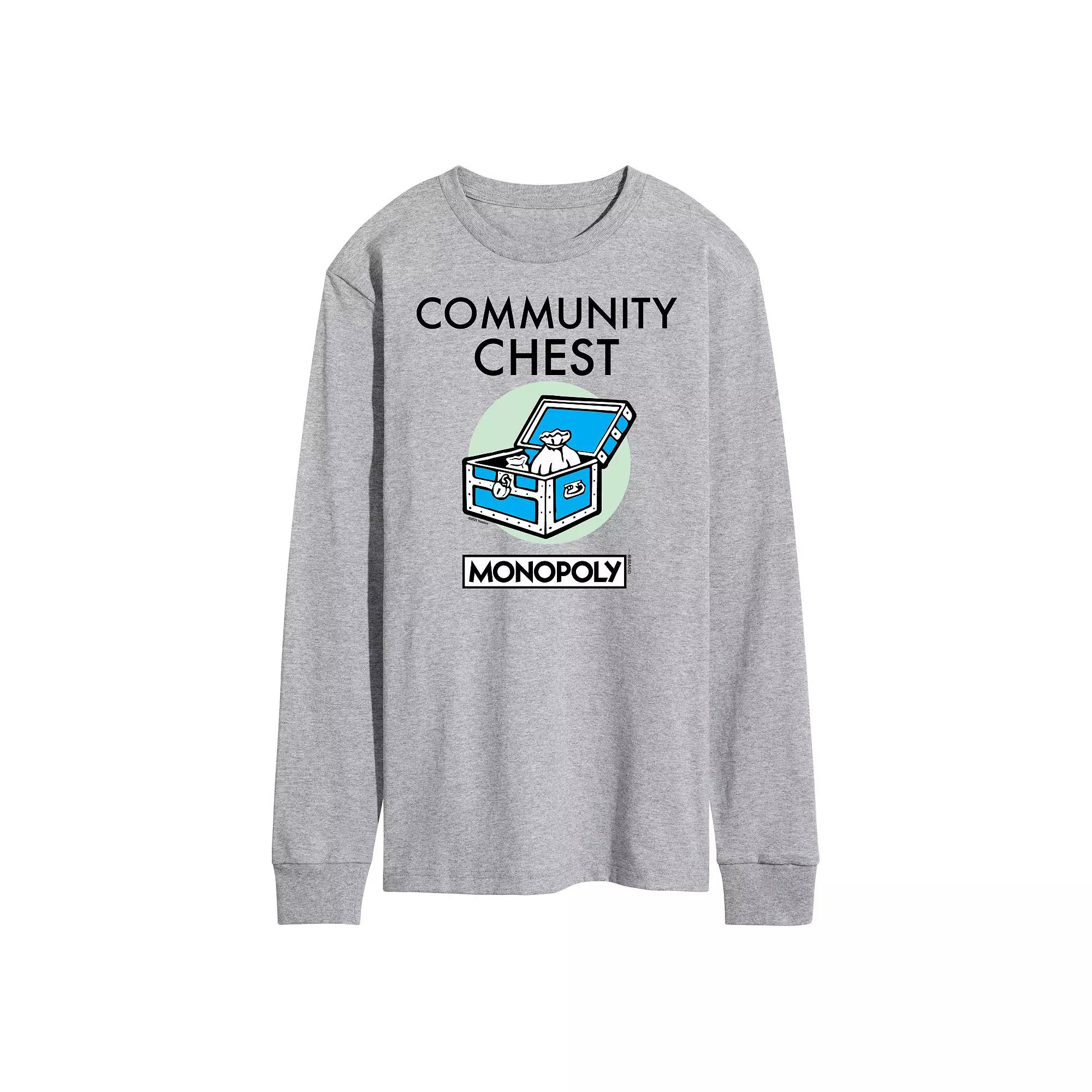 Men's Monopoly Community Chest Long Sleeve Graphic Tee,  Product Image