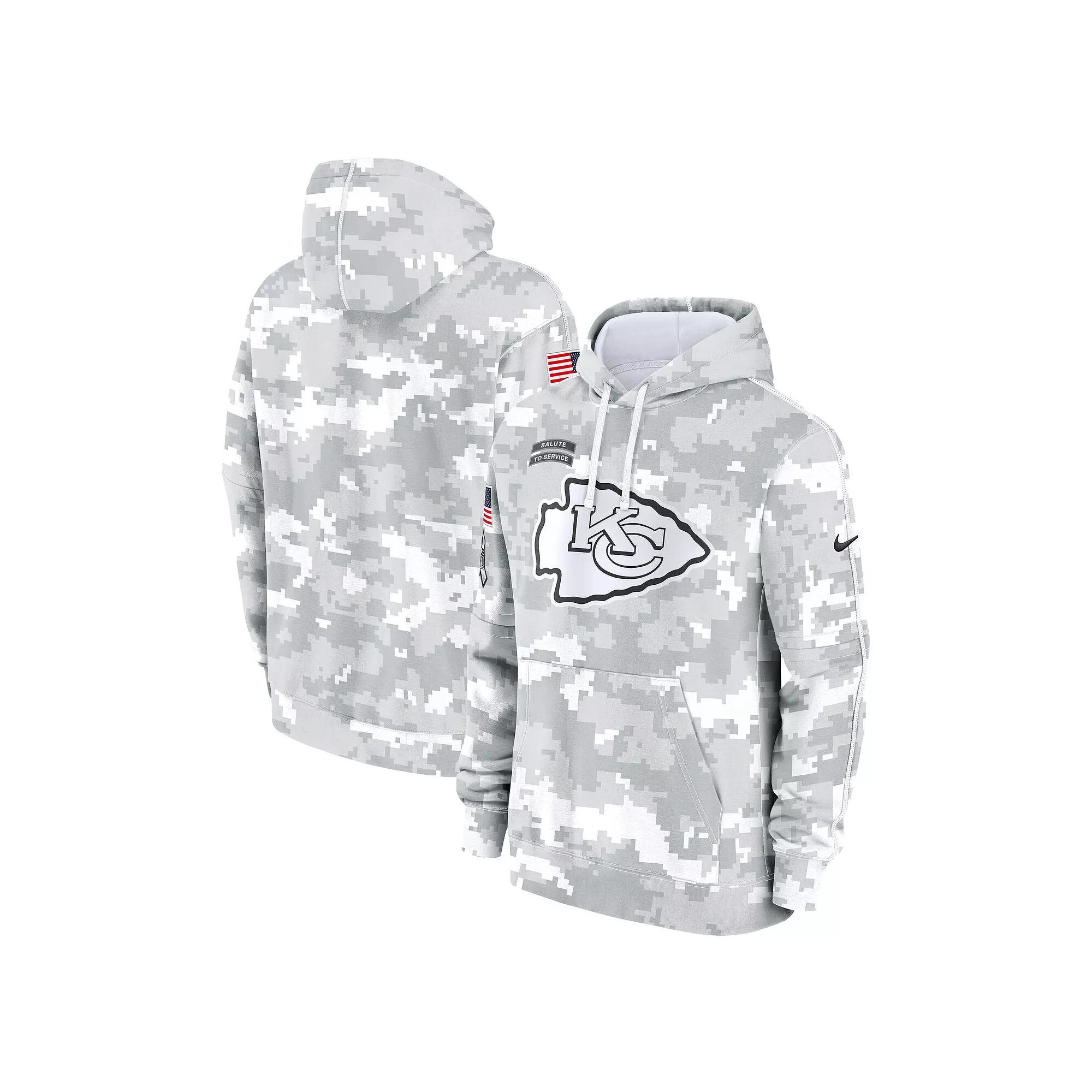 Men's Nike Arctic Camo Kansas City Chiefs 2024 Salute to Service Club Fleece Pullover Hoodie, Size: Medium, Team Product Image