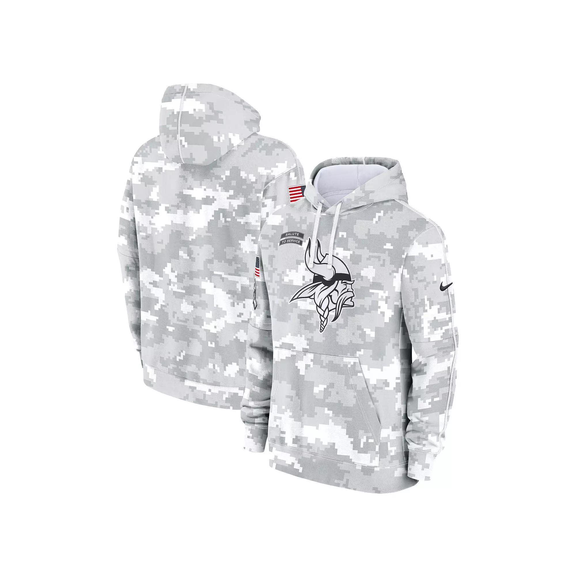 Men's Nike Arctic Camo Minnesota Vikings 2024 Salute to Service Club Fleece Pullover Hoodie, Size: Medium, Team Product Image