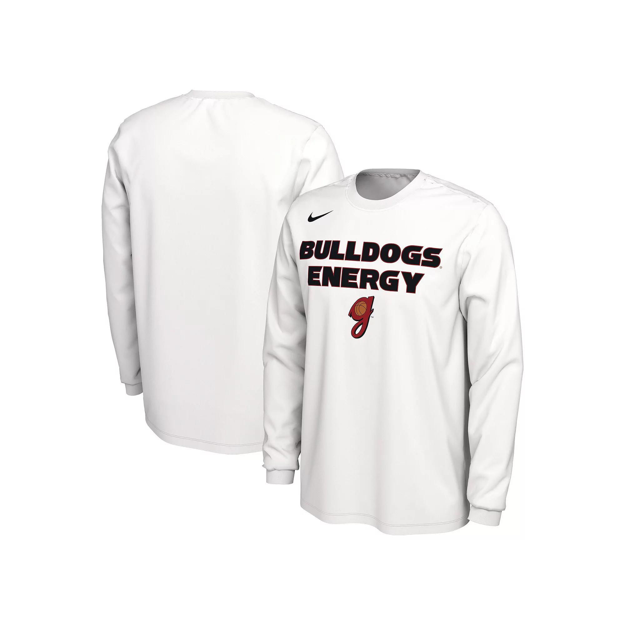 Men's Nike White Georgia Bulldogs Lady Dawgs Basketball Legend On Court Energy Long Sleeve Bench T-Shirt,  Product Image