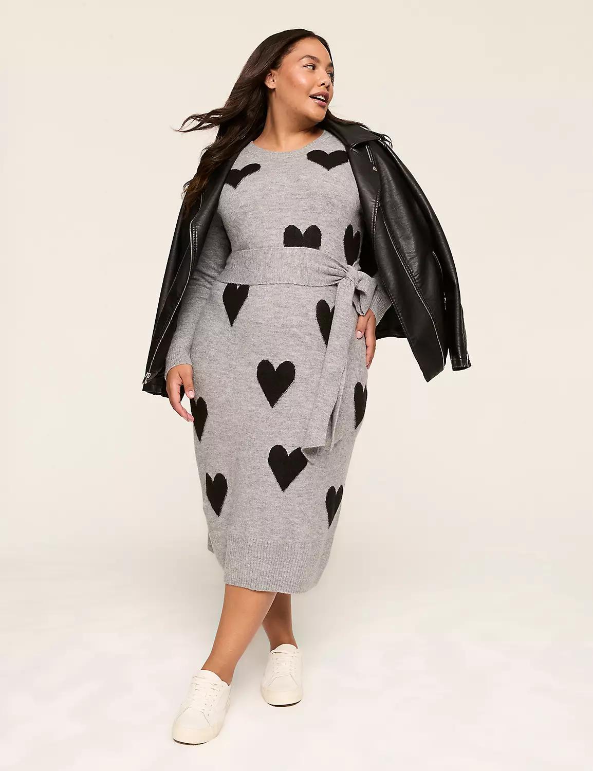 Belted Midi Sweater Dress Product Image