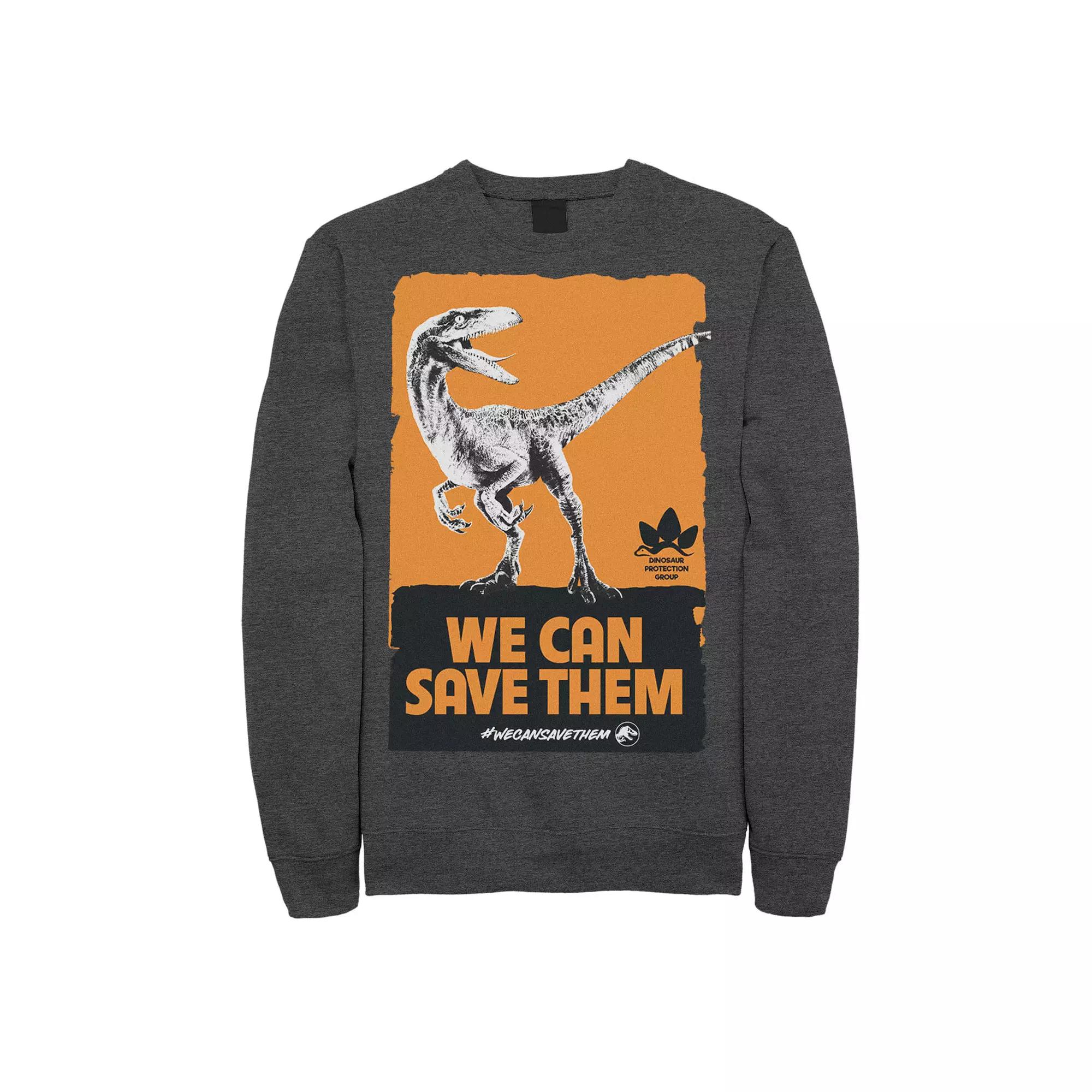 Men's Jurassic World We Can Save Them Poster Sweatshirt,  Product Image