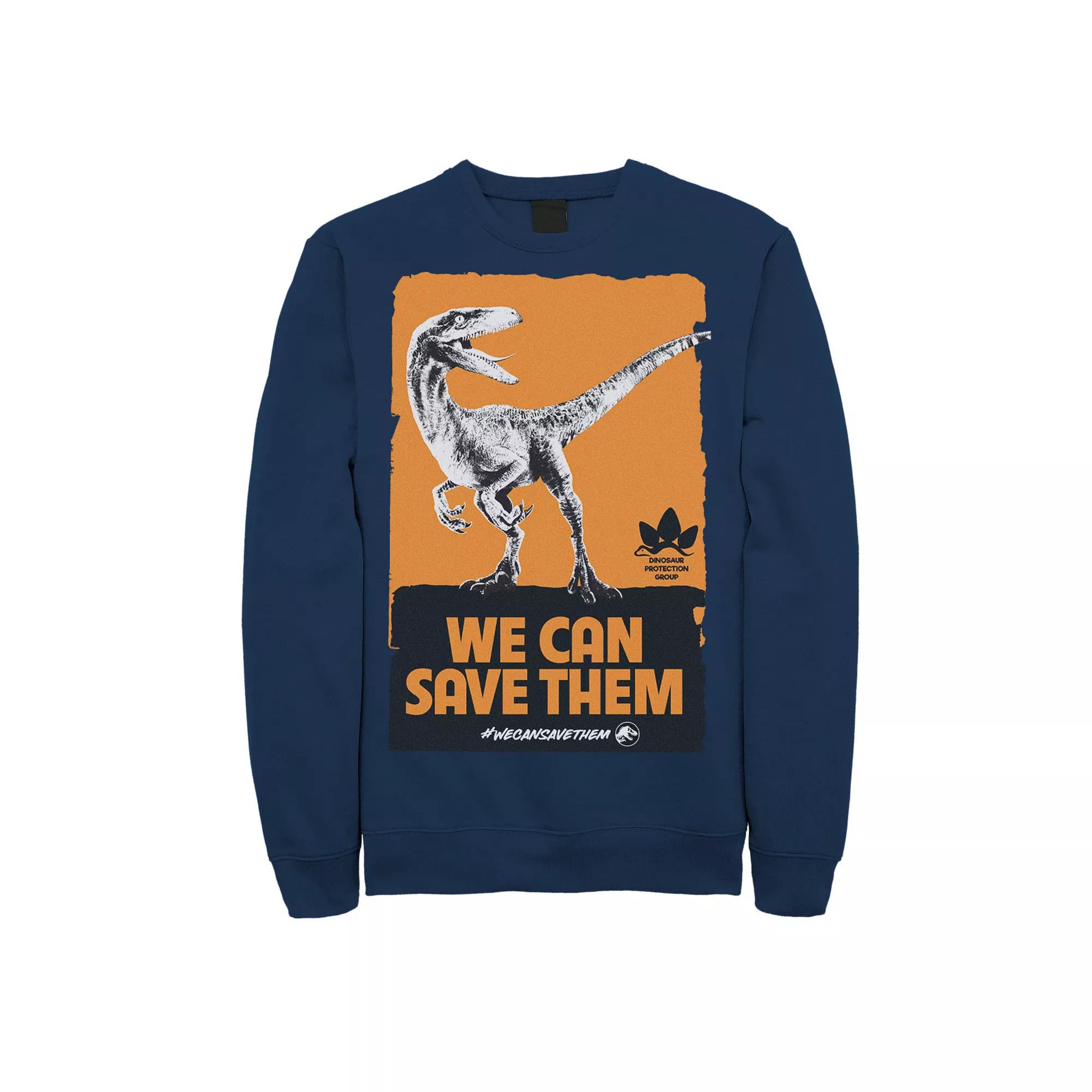 Men's Jurassic World We Can Save Them Poster Sweatshirt,  Product Image
