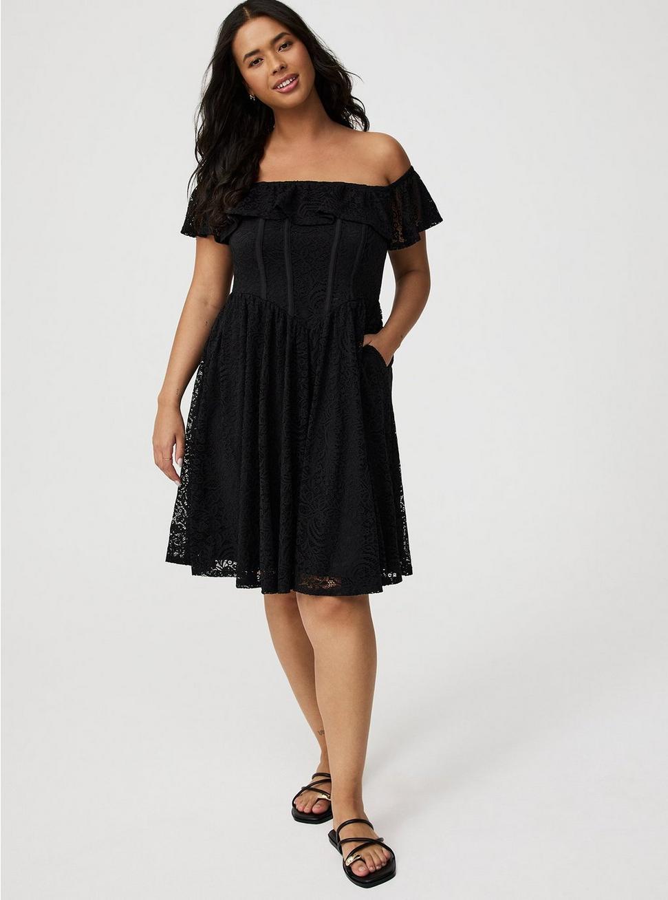 Mini Lace Off-Shoulder Dress Product Image