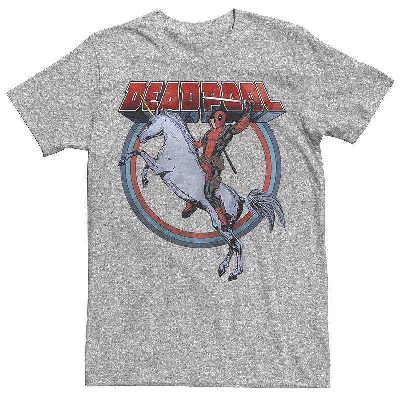 Men's Marvel Deadpool Riding A Unicorn Circle Tee,  Product Image