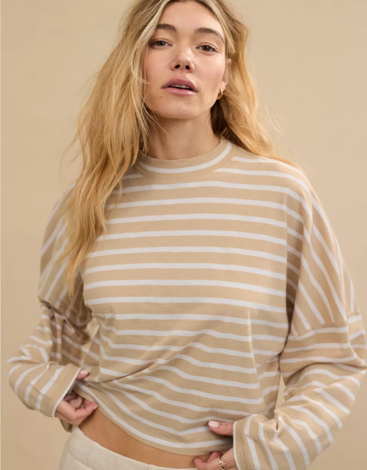 Aerie Cozy Long Sleeve Mockneck T-Shirt Product Image